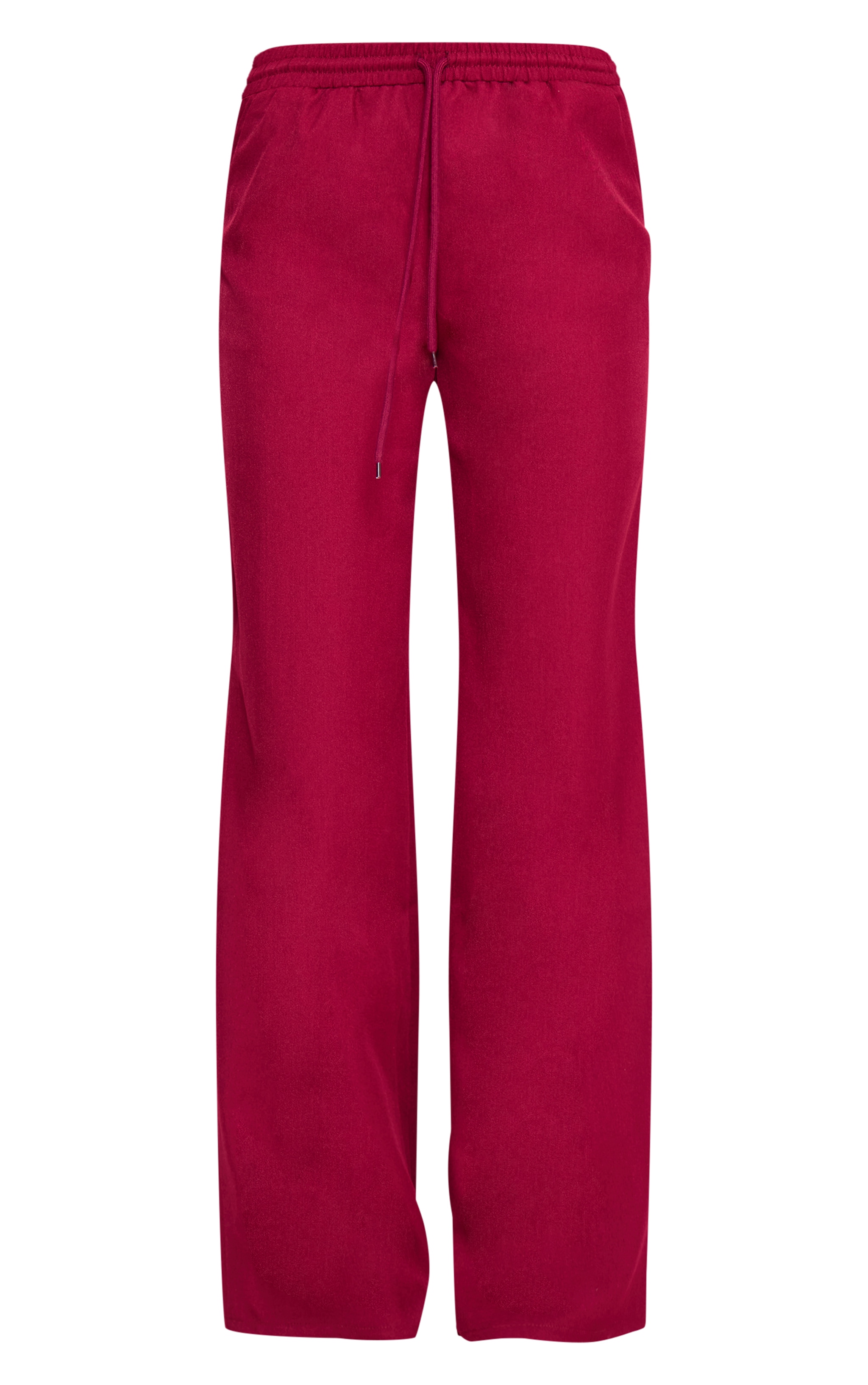 Cherry Red Woven Mid Rise Wide Leg Pants image 5
