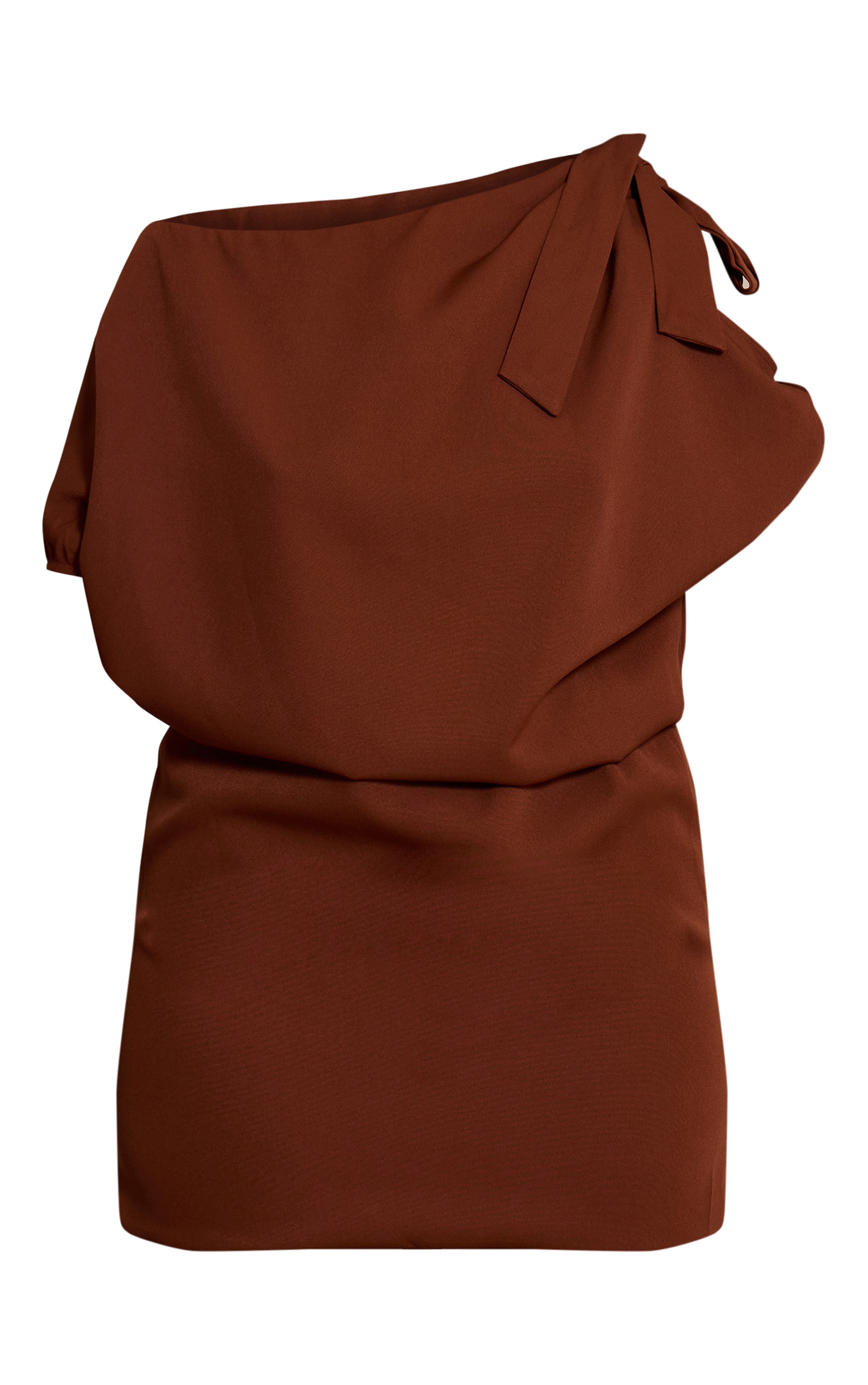 Chocolate Woven Tie Bodycon Mini Dress image 5
