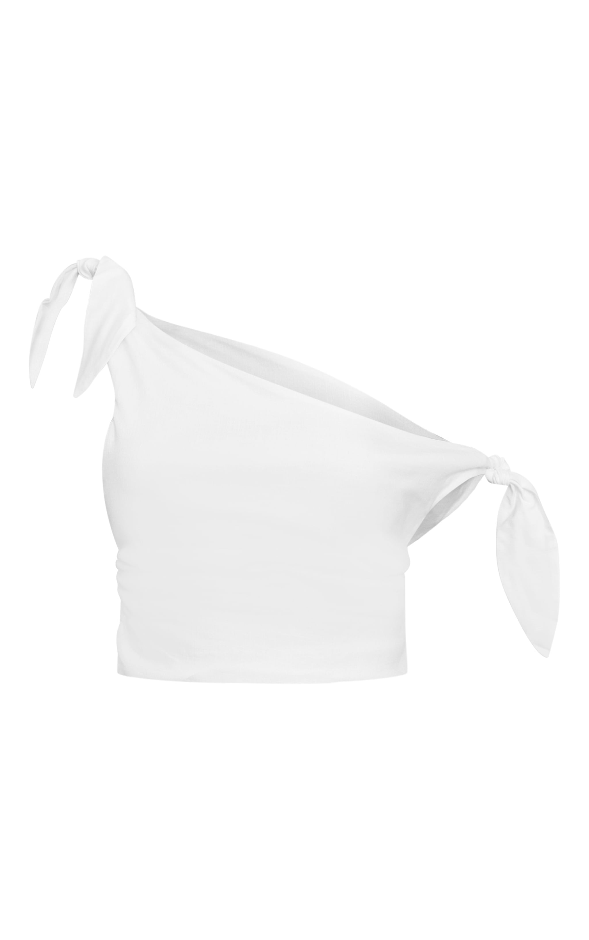 Petite Top asymétrique crème à détails noués image 5