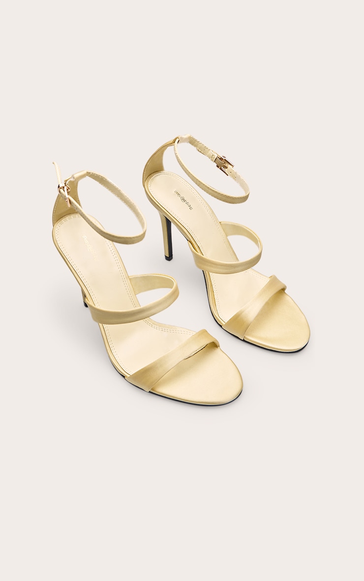 Lemon Satin Double Band High Heel Sandal image 3