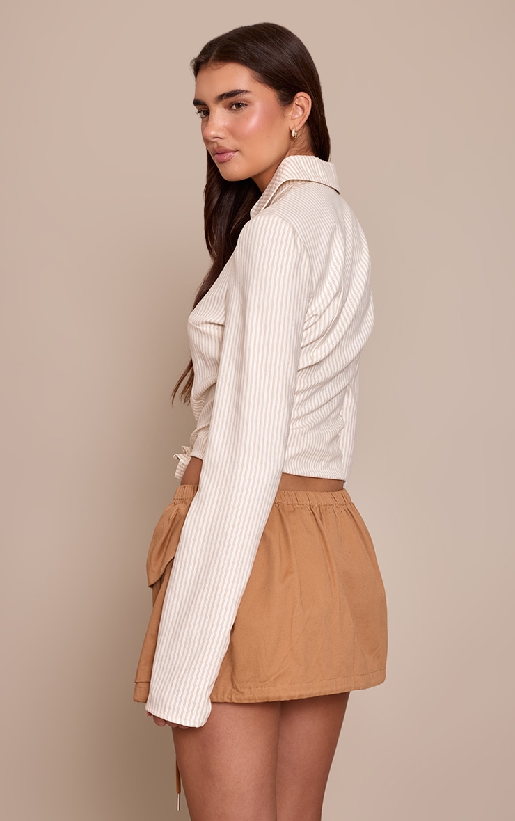 Camel Woven Utility Pocket Mini Skirt image 2