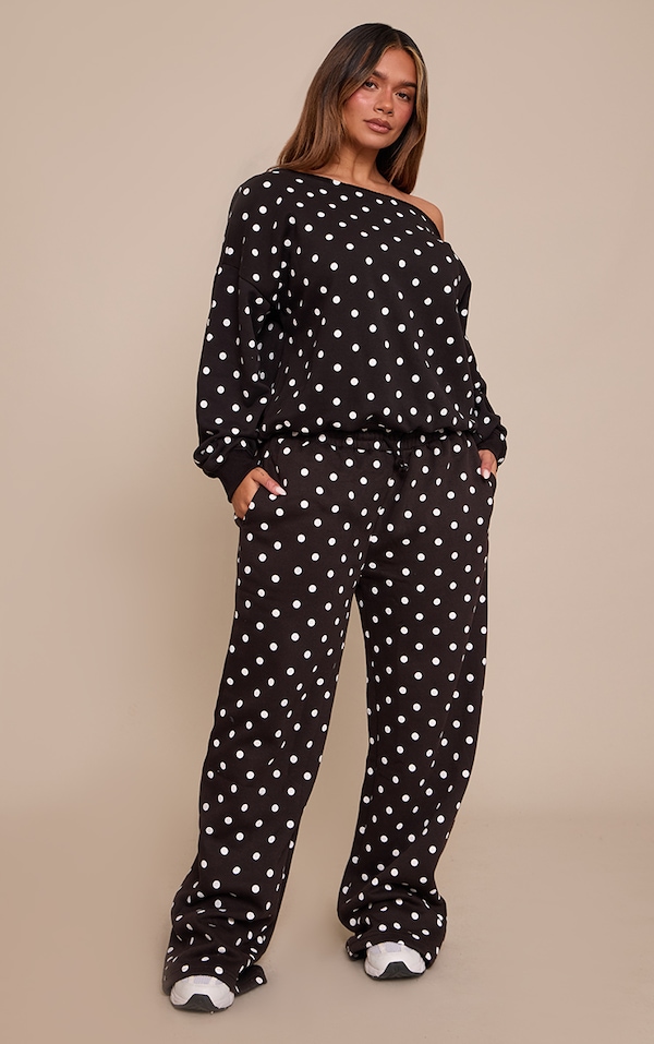 Shape Black Polka Dot Sweatpants