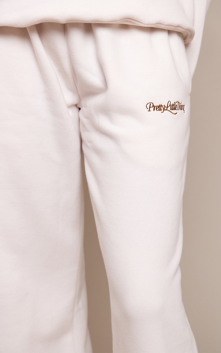 Prettylittlething Cream Cotton Fleece Straight Leg Sweatpants image 4