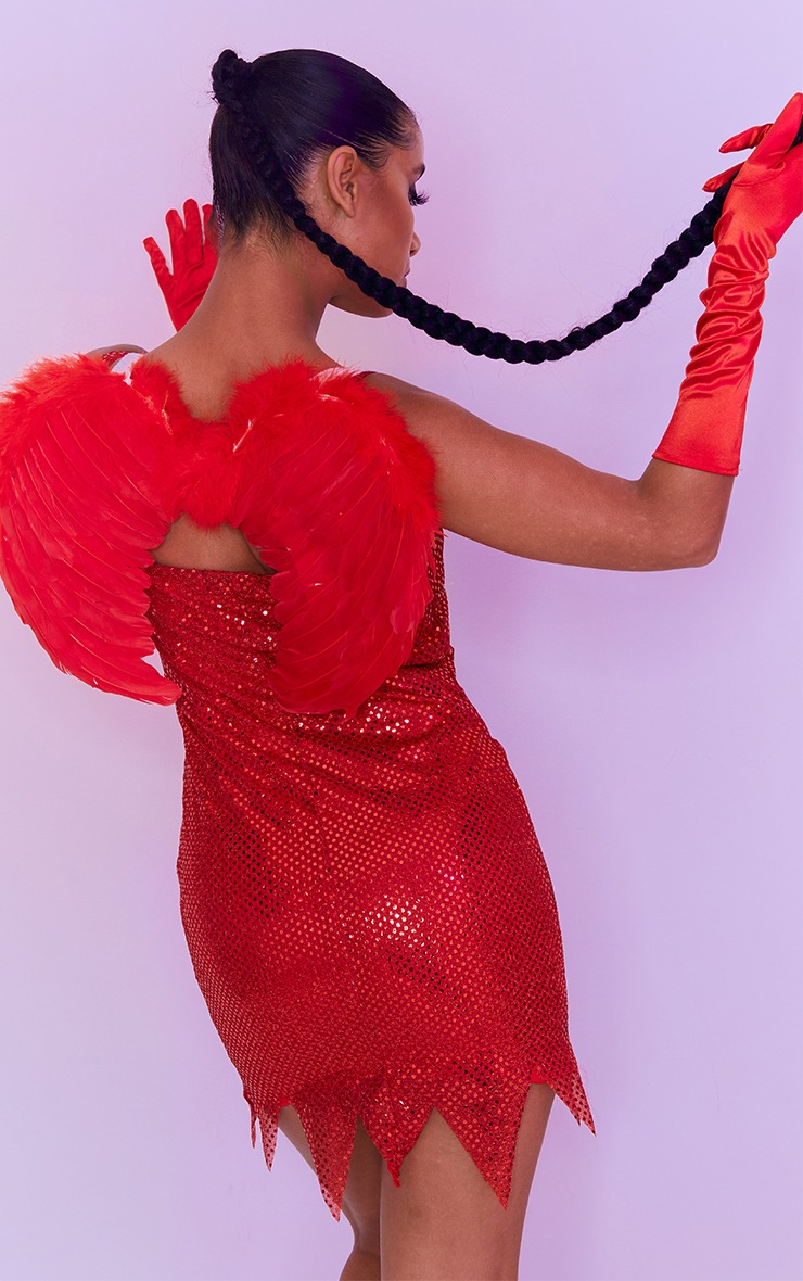 Mini Red Feather Angel Wings