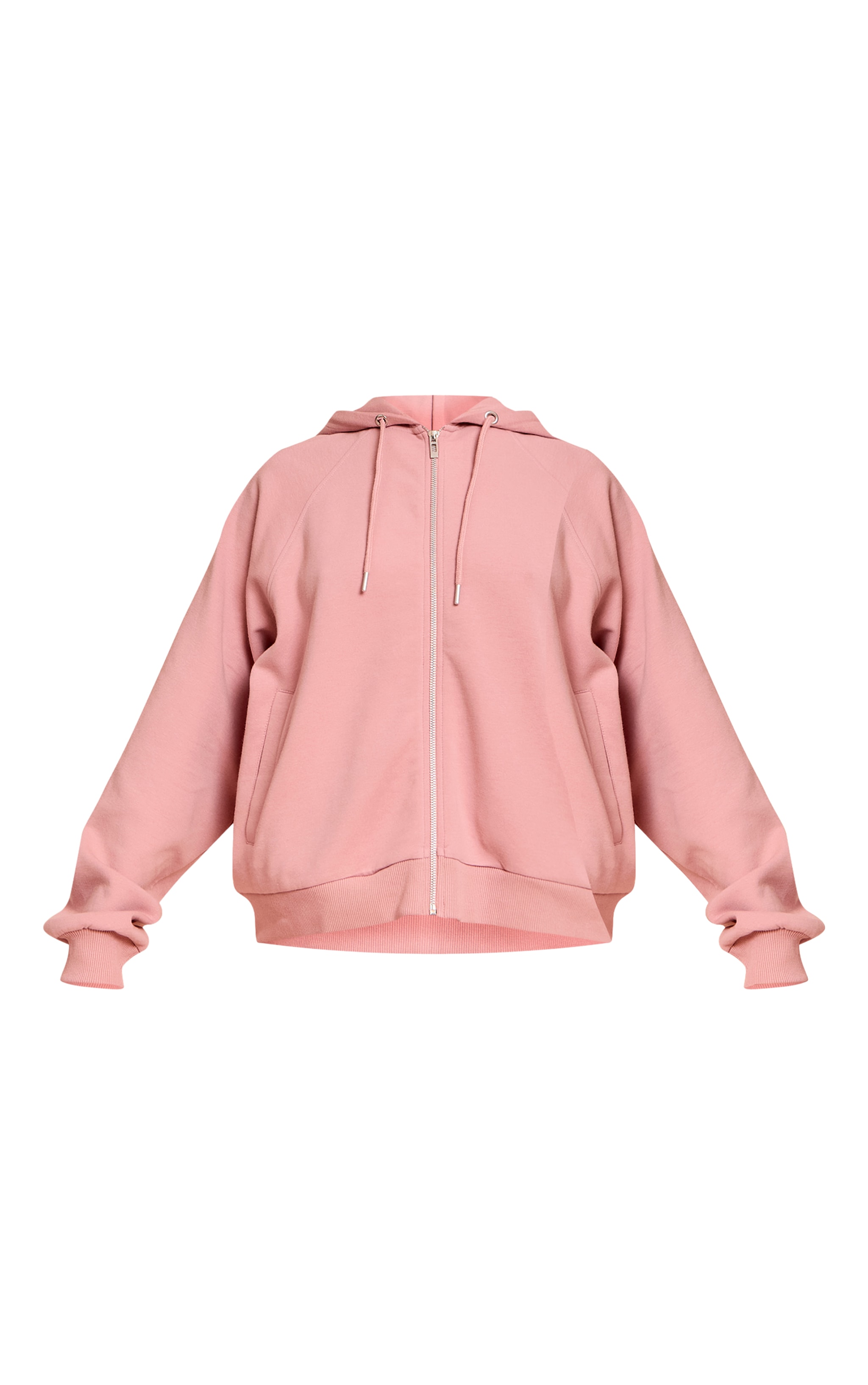 Petite Baby Pink Zip Up Hooded Sweatshirt image 5