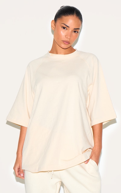Petite Cream Oversized T-shirt