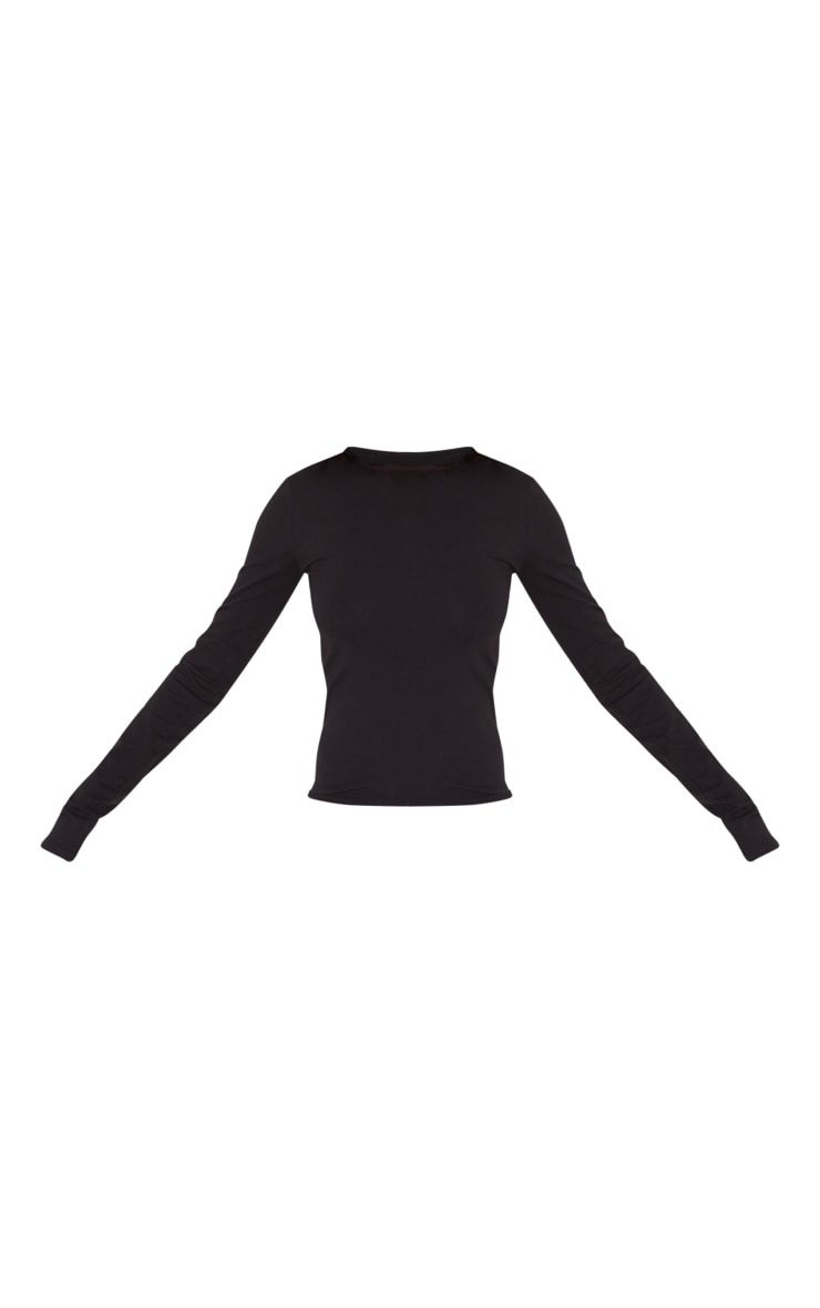 Tall Black Cotton Long Sleeve Top image 3