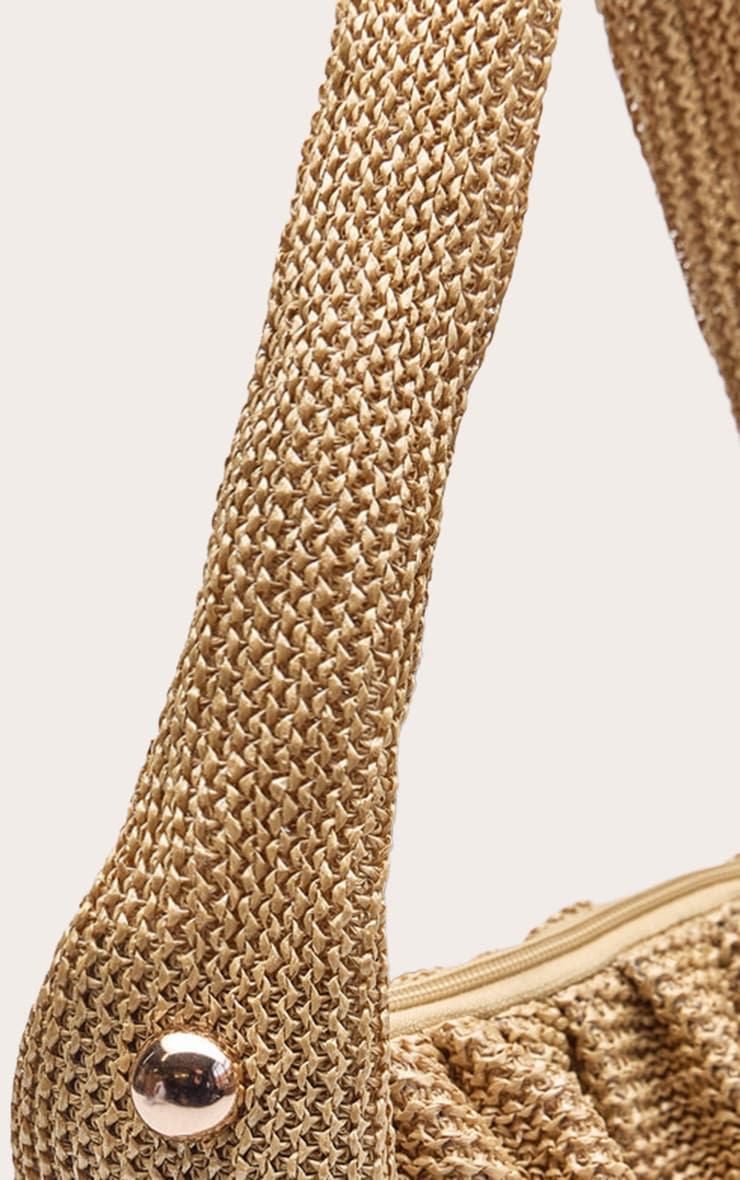Natural Textured Dome Stud Shoulder Bag image 5