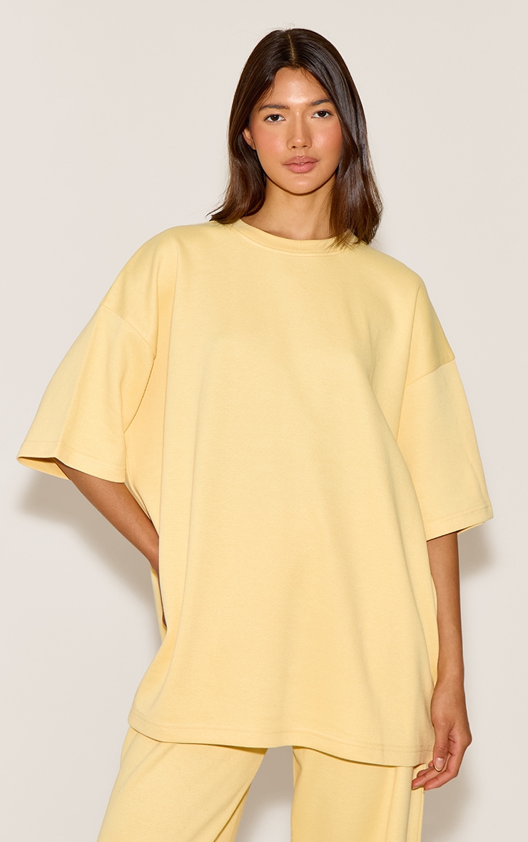 Butter Yellow Jersey Oversized T-shirt image 1