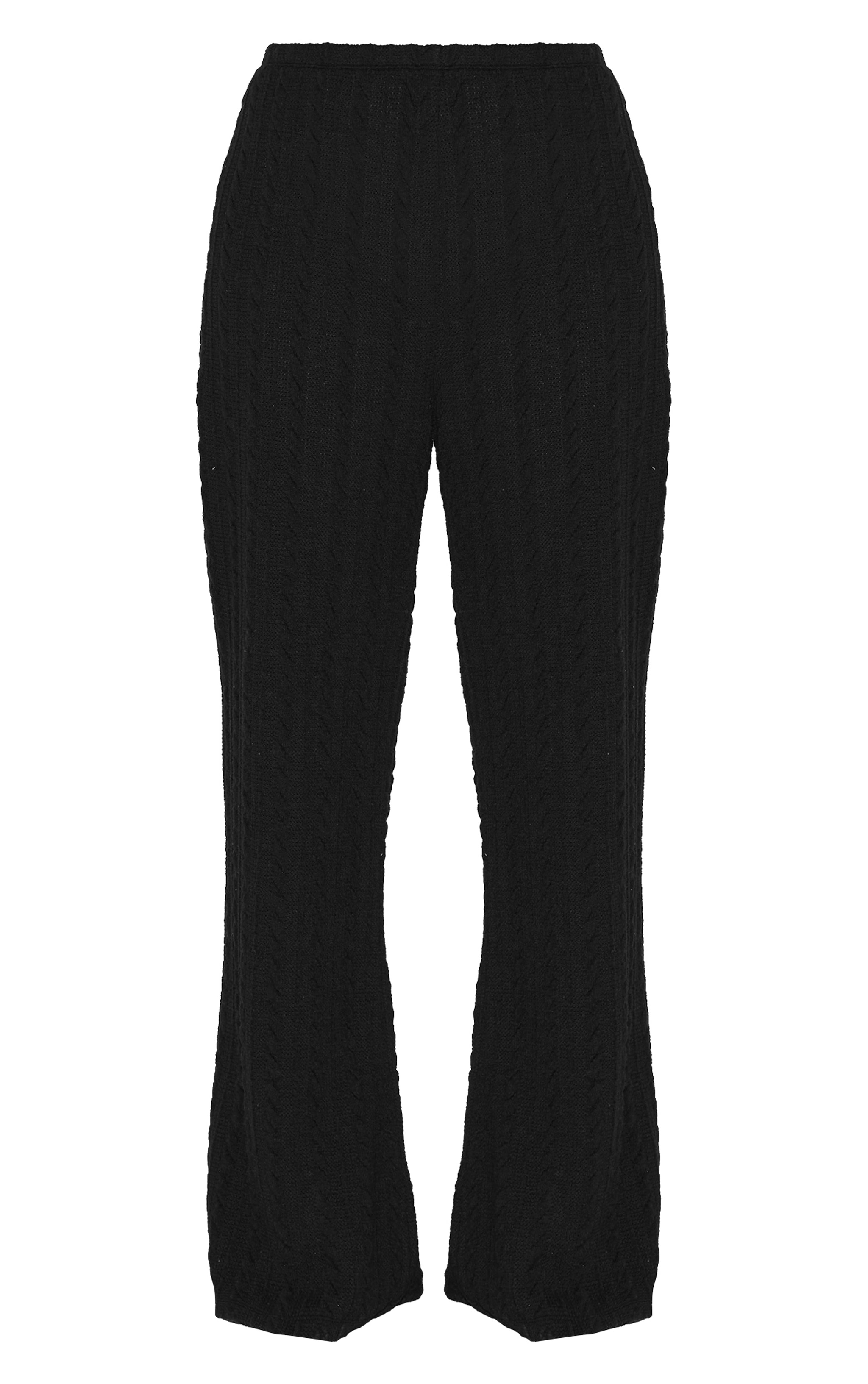 Plus Black Textured Wide Leg Pants image 5
