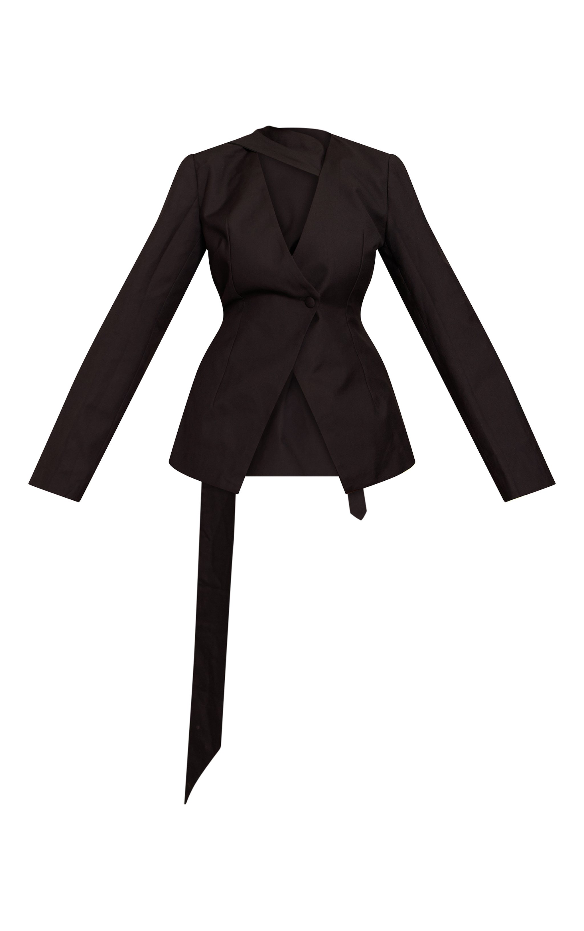 Shape Black Scarf Detail Fitted Blazer image 5