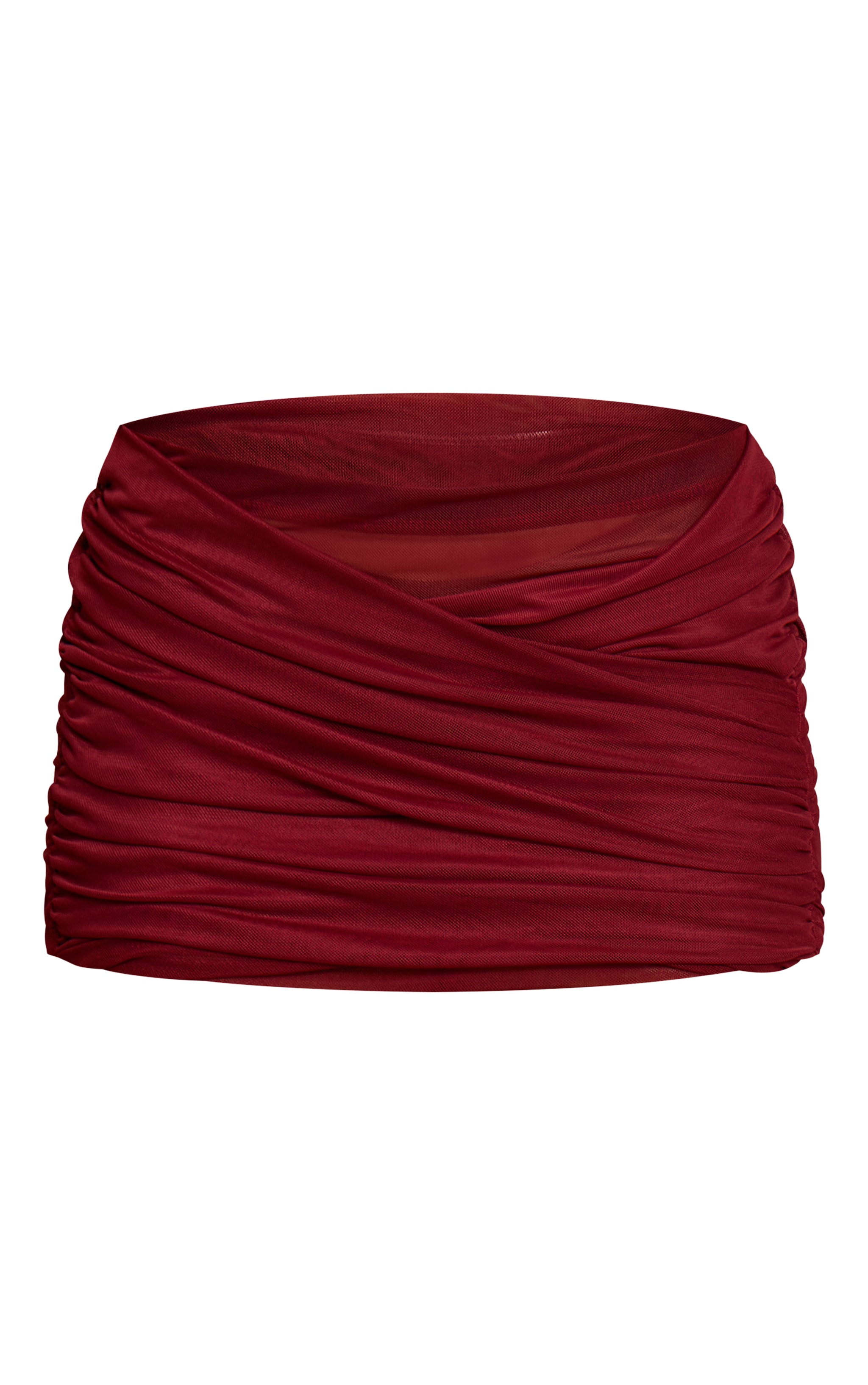 Deep Plum Mesh Drape Detail Mini Skirt image 6