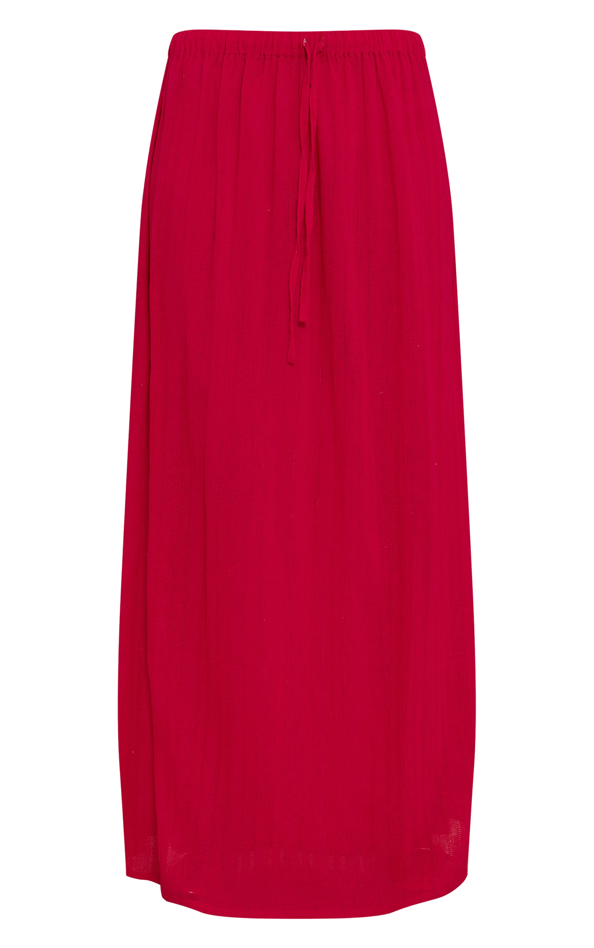 Jupe longue texturée fuchsia à taille mi-haute image 5