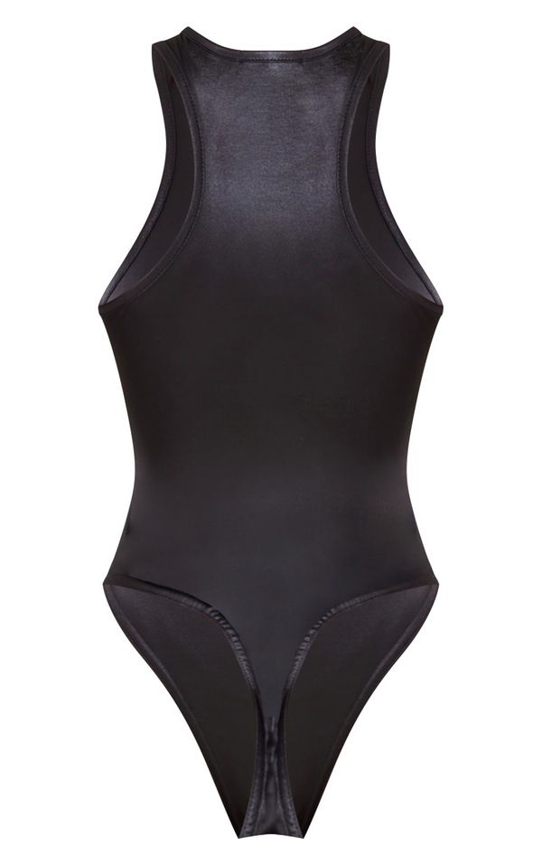 Black Coated Racer Bodysuit Two Piece Sets PrettyLittleThing USA