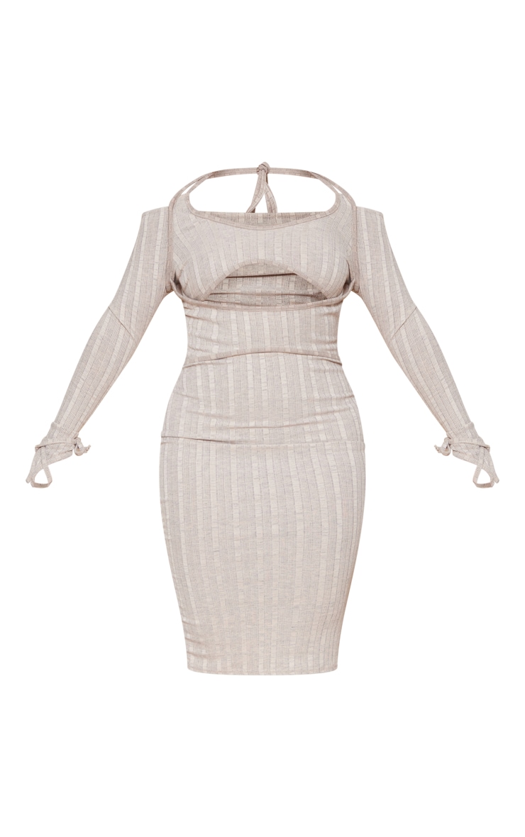 Shape Nude Long Sleeve Cutout Midi Dress image 5