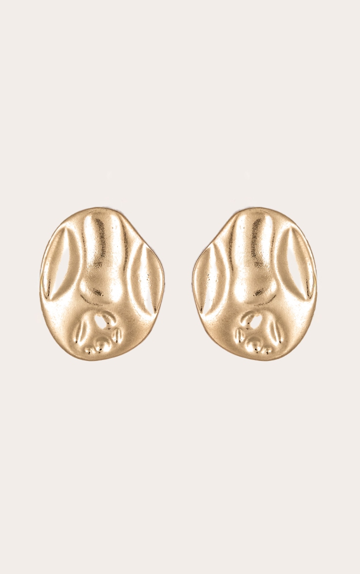 Gold Brushed Shell Statement Earrings image 2