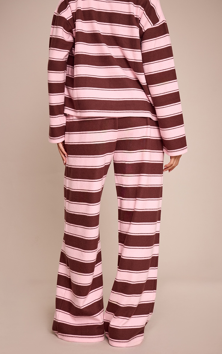 Dark Brown Stripe Super Soft Wide Leg Pants  image 3