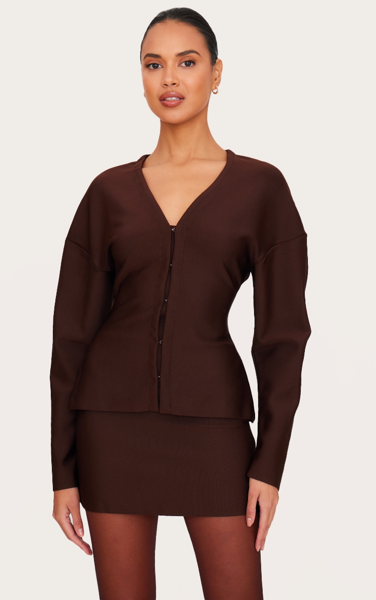 Chocolate Tailored Mini Skirt image 4
