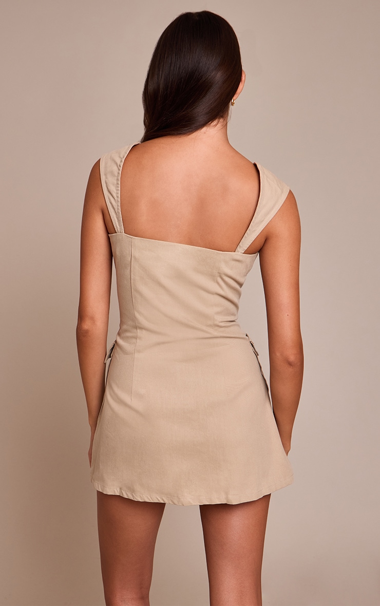 Stone Zip Up Pocket Detail Bodycon Dress image 2