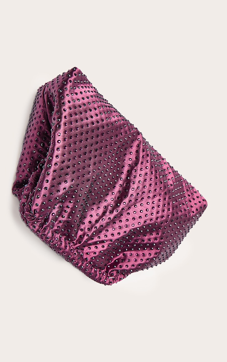 Sac pochette bordeaux à strass image 4