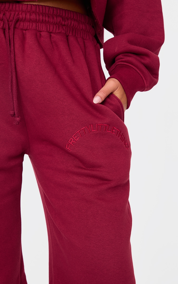 Tall Burgundy Drawstring Wide Leg Sweatpants image 4