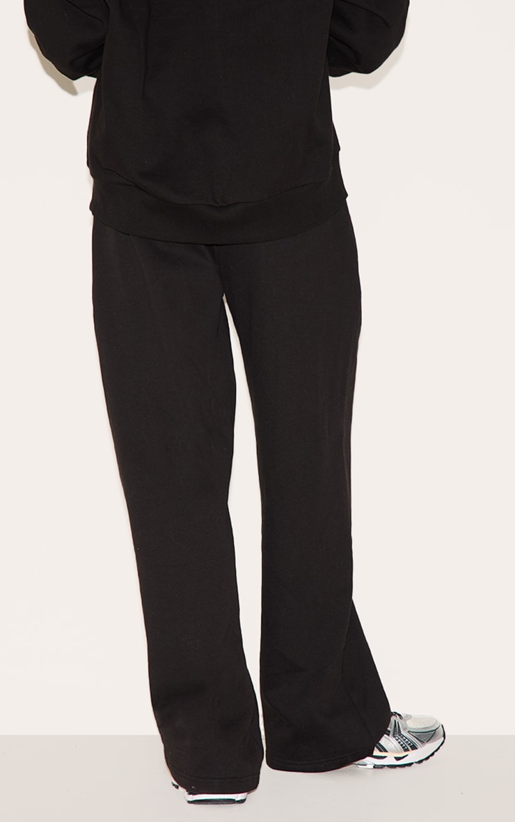 Black Premium Wide Leg Sweat Track Pants image 3