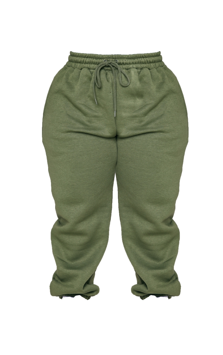 Plus Dark Khaki Casual Sweat Track Pants image 5