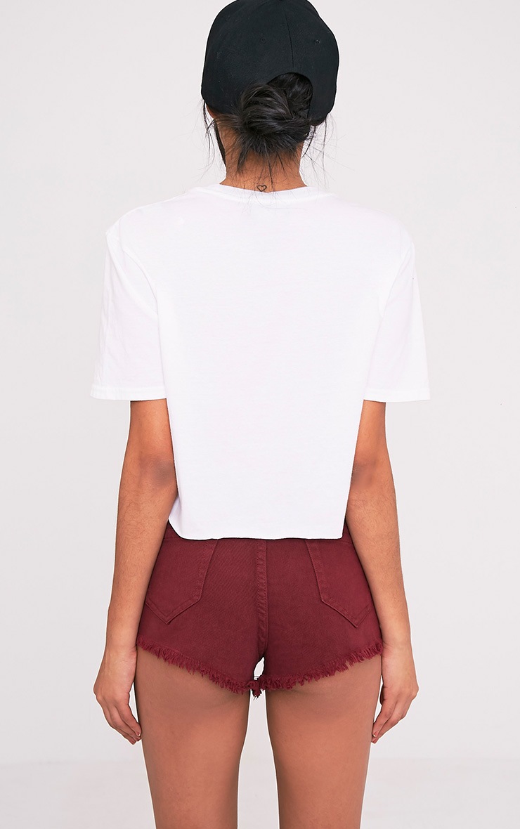 Justin Bieber White Oversized Crop Top PrettyLittleThing