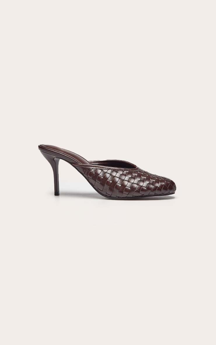 Chocolate Hand Woven Round Toe Mule image 2