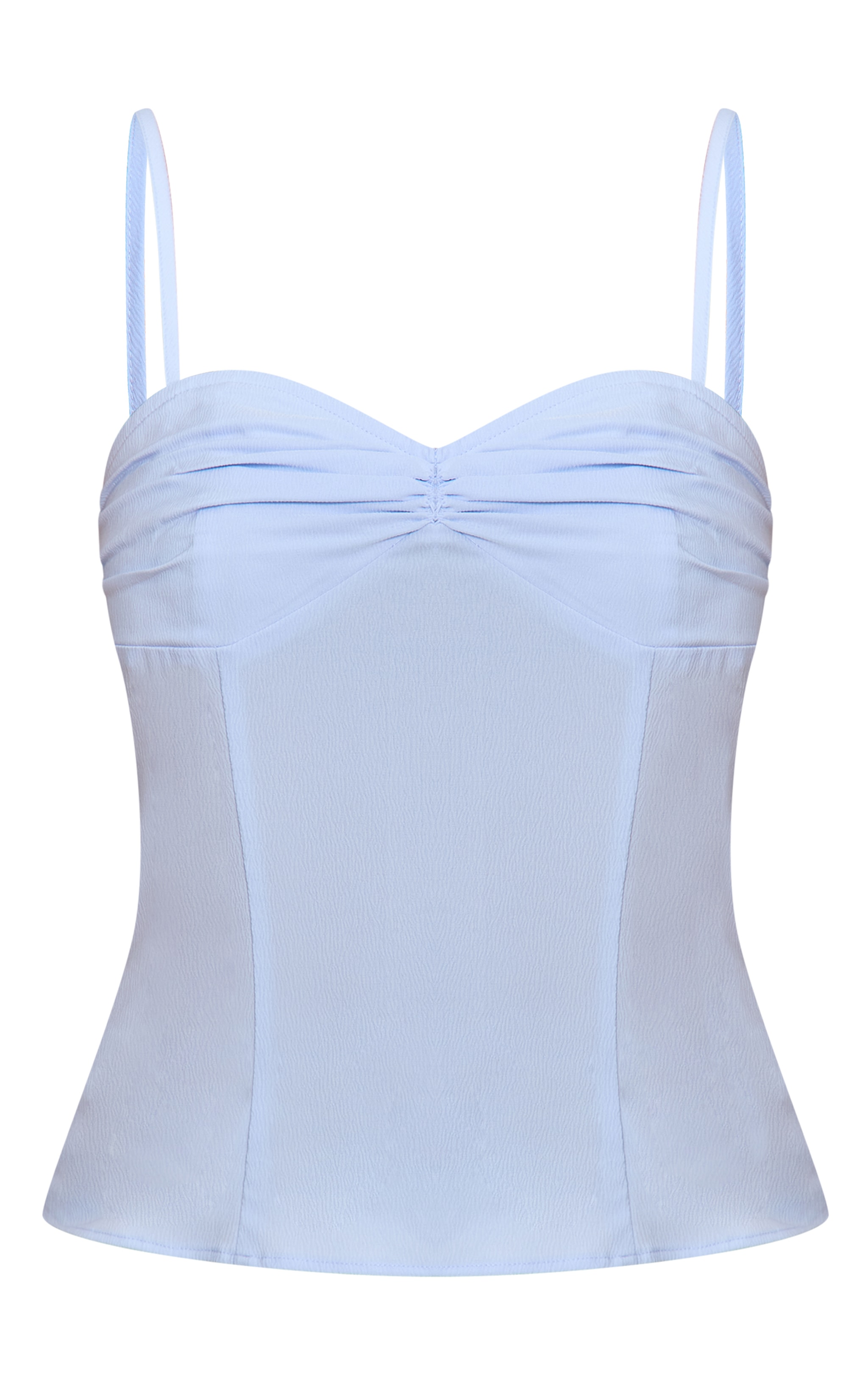 Sky Blue Matte Satin Bust Detail Cami image 5
