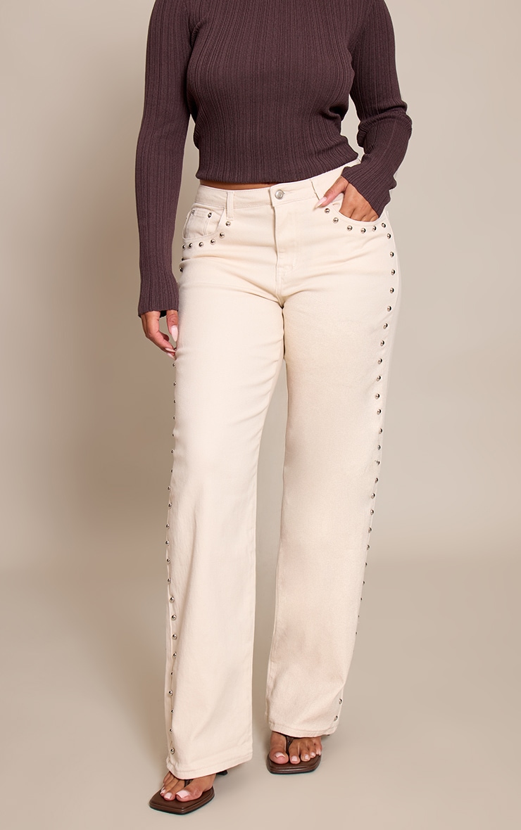 Shape ecru Studded Wide Leg Jeans image 2