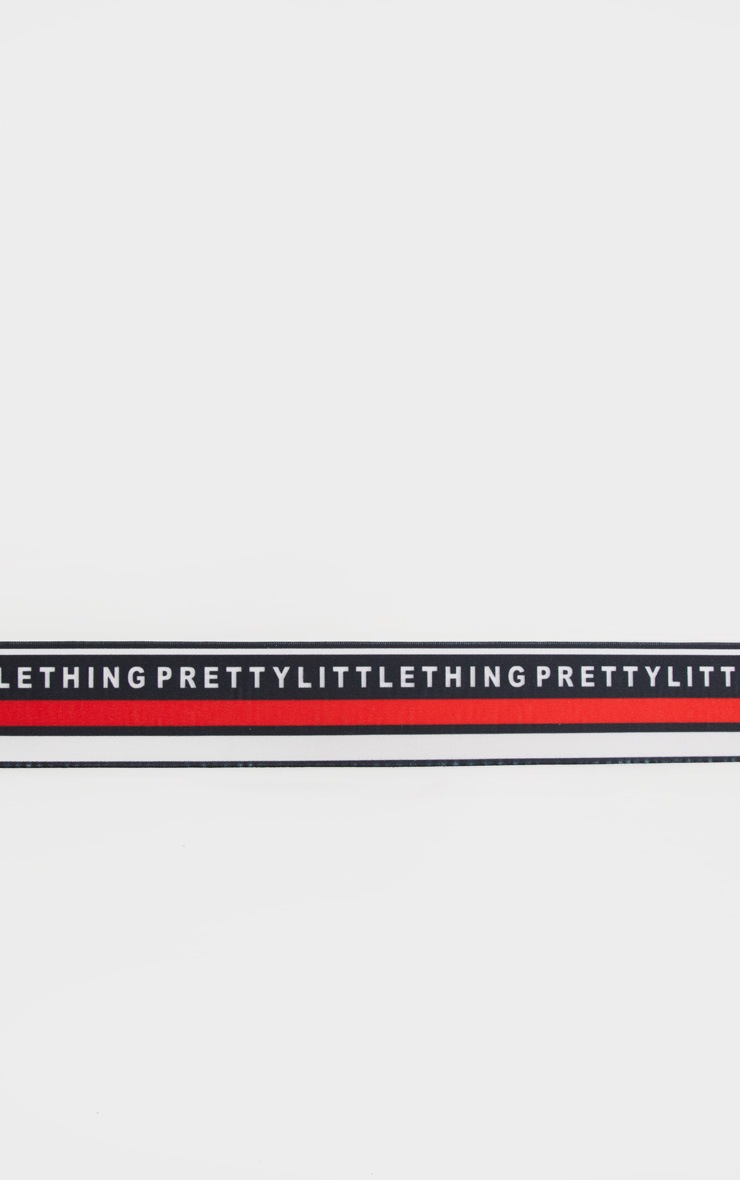 PRETTYLITTLETHING Black Red And White Tape Belt image 2