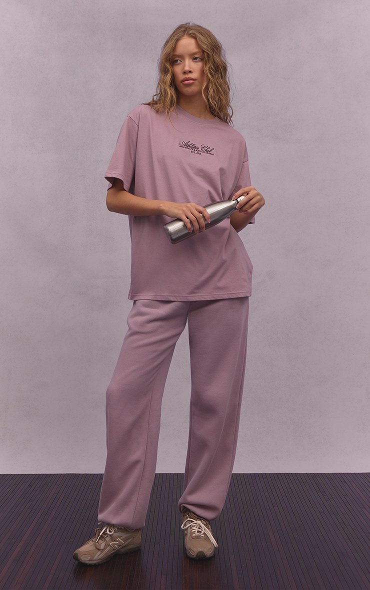 T-shirt oversize mauve imprimé "Athletics Club" image 3