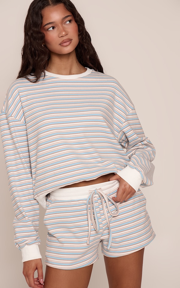 Light Blue Striped Super Soft Sweatshirt