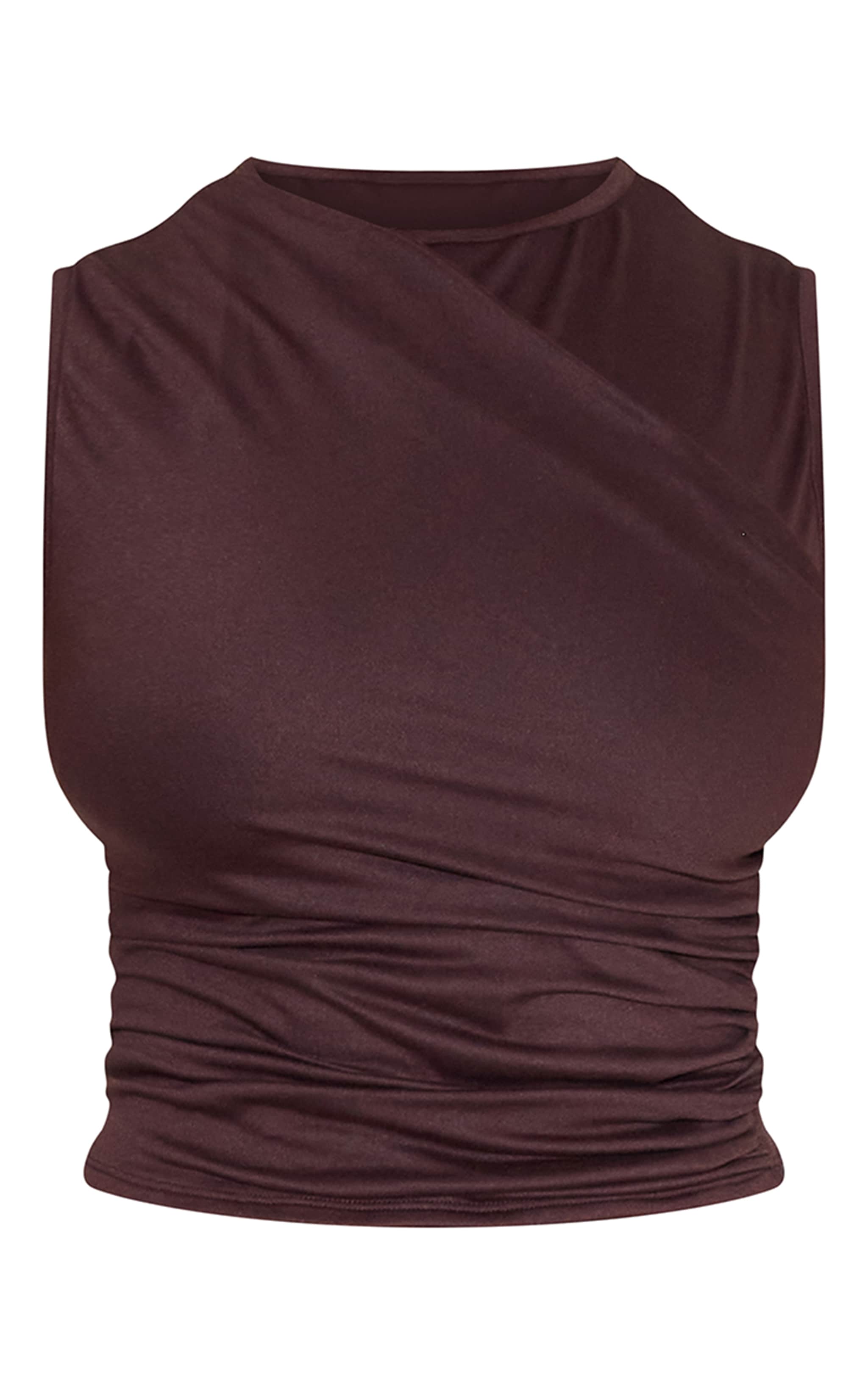 Shape Mocha Wrap Across Sleeveless Top image 5