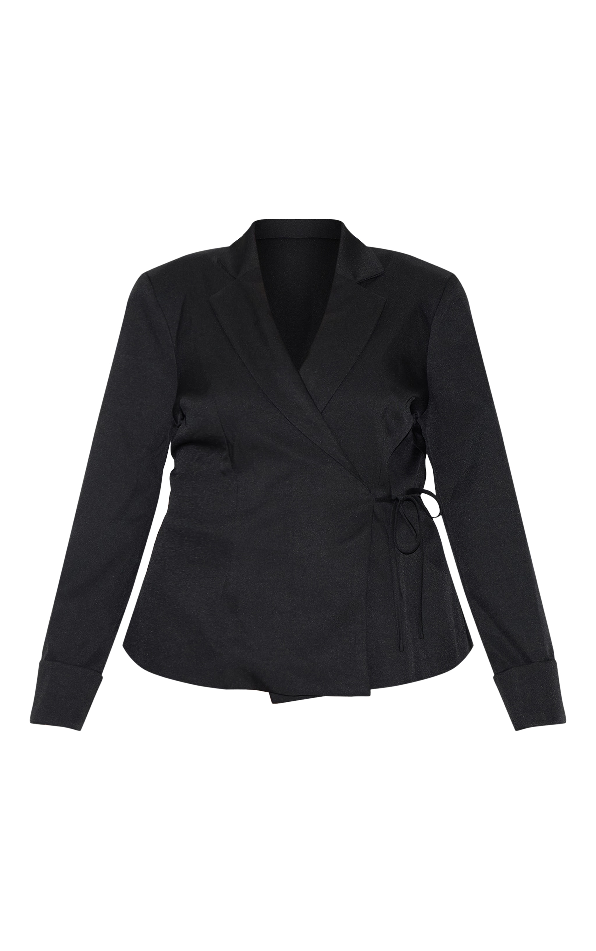 Plus Black Super Boxy Tie Side Blazer image 5