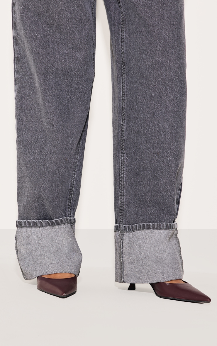 Jean gris à taille haute et ourlets retroussés image 4