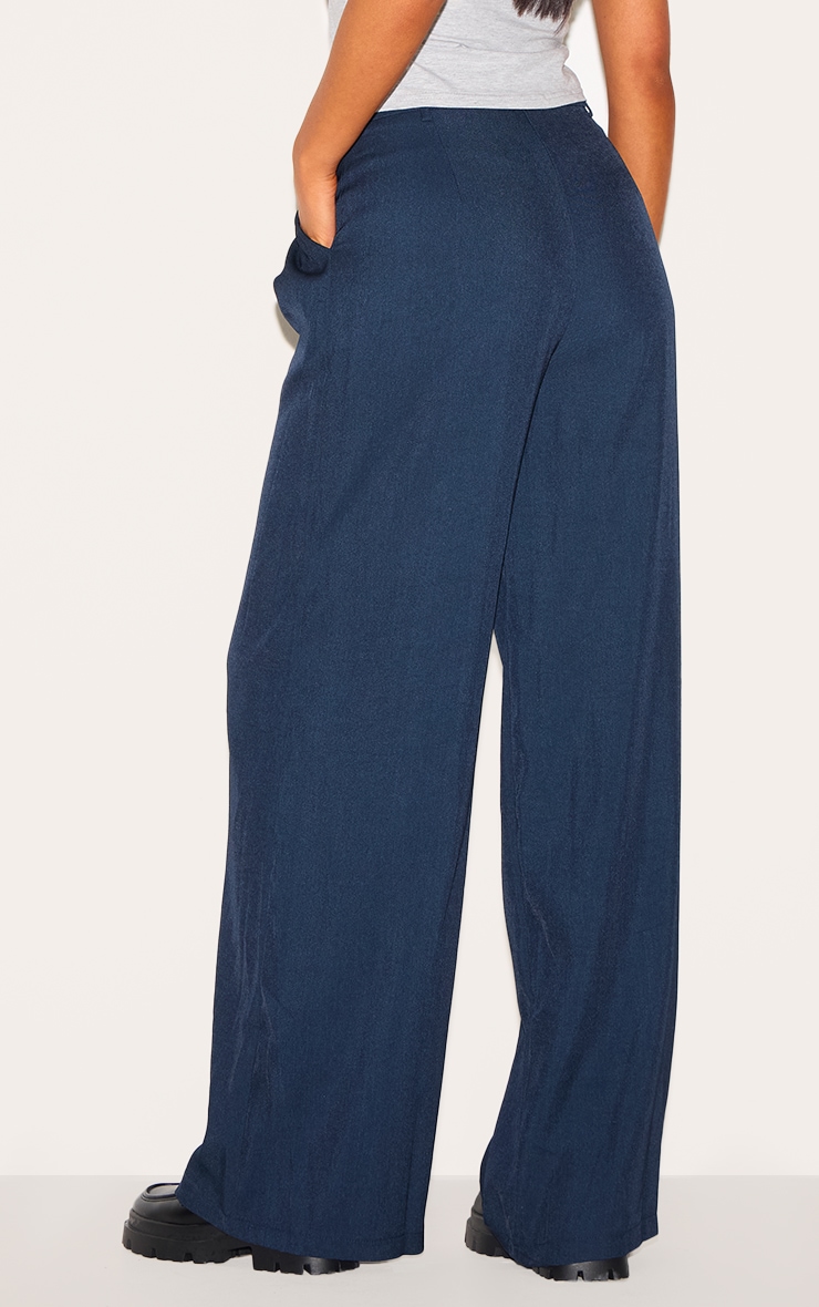 Tall Navy High Waisted Wide Leg Pants image 3