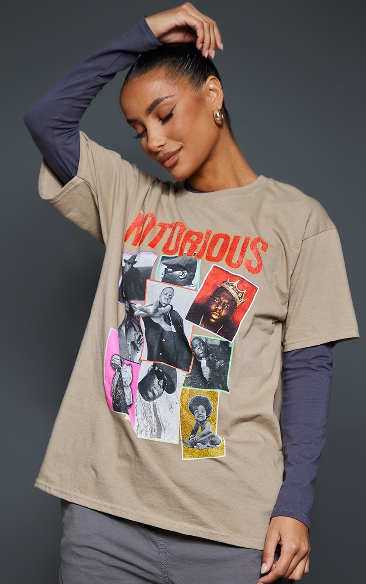 Khaki Notorious Big Photographic Print T Shirt