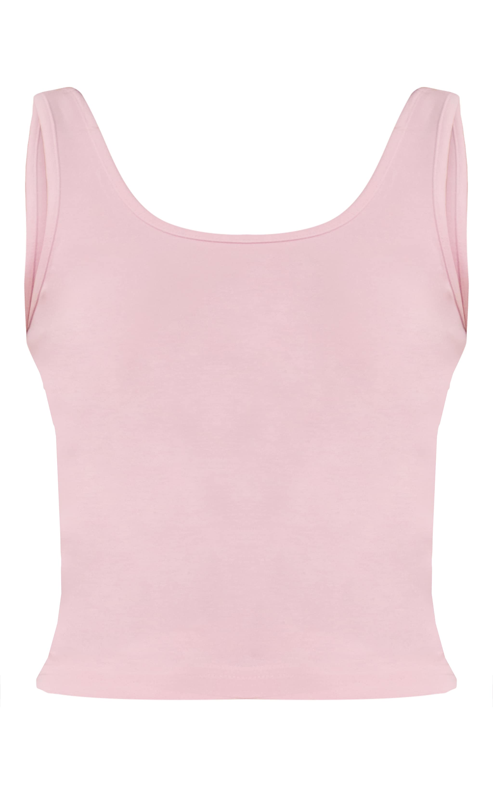 Baby Pink Premium Soft Touch Scoop Neck Vest Top image 5