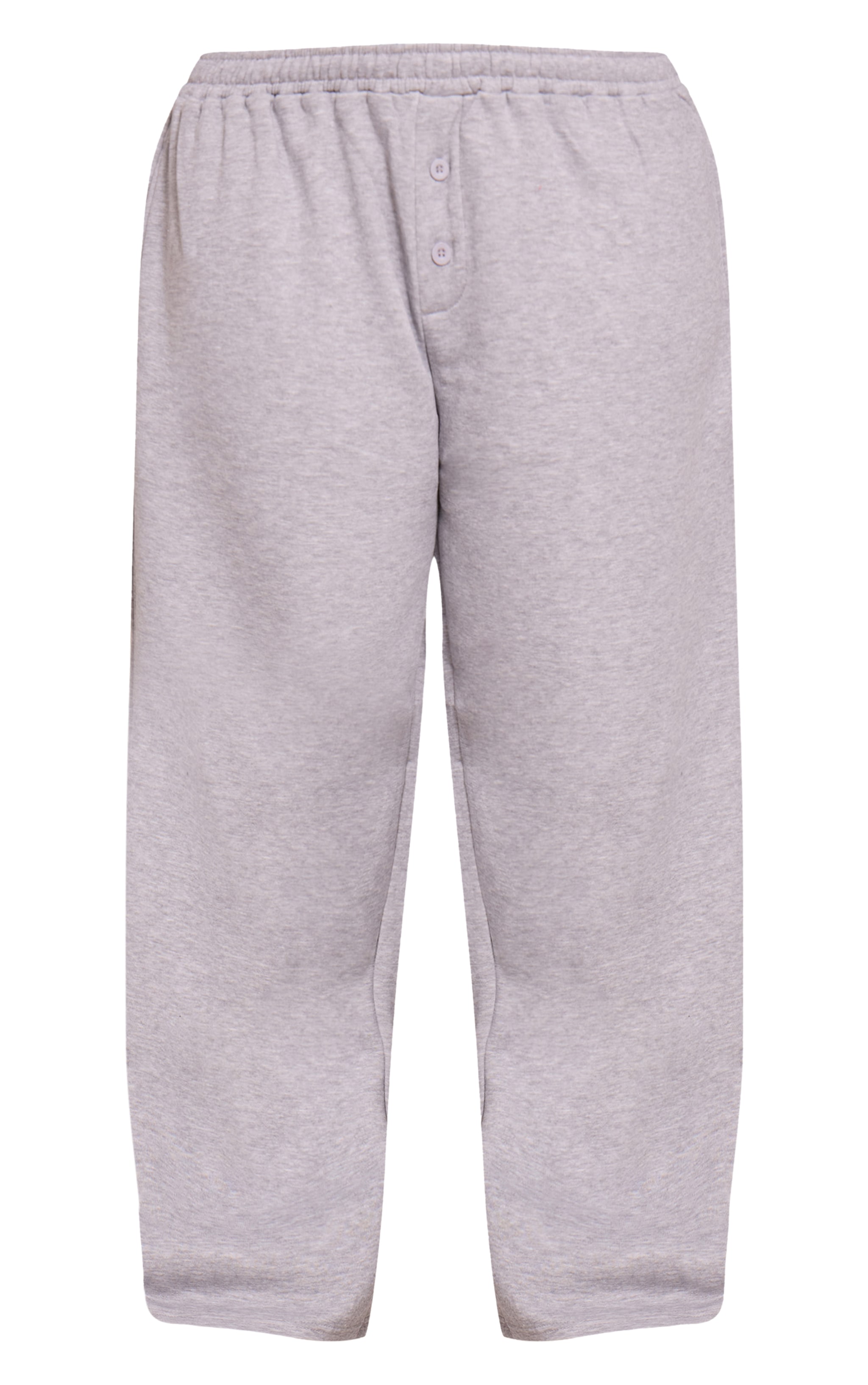 Plus Grey Marl Button Up Wide Leg Track Pants image 5