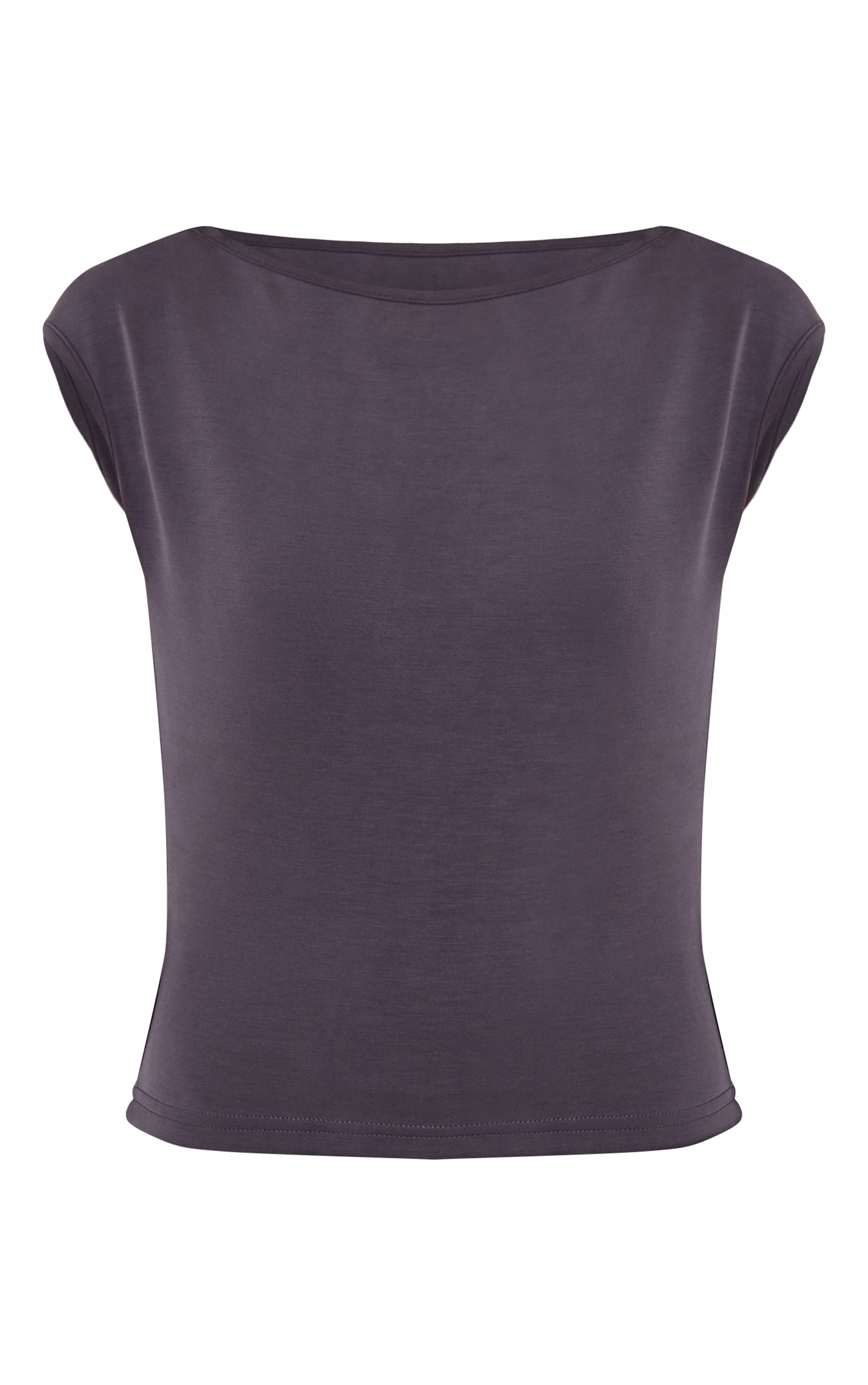 Charcoal Premium Soft Touch Boatneck Longline Top image 5