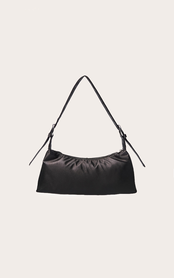 Sac à main satiné noir à boucles image 2