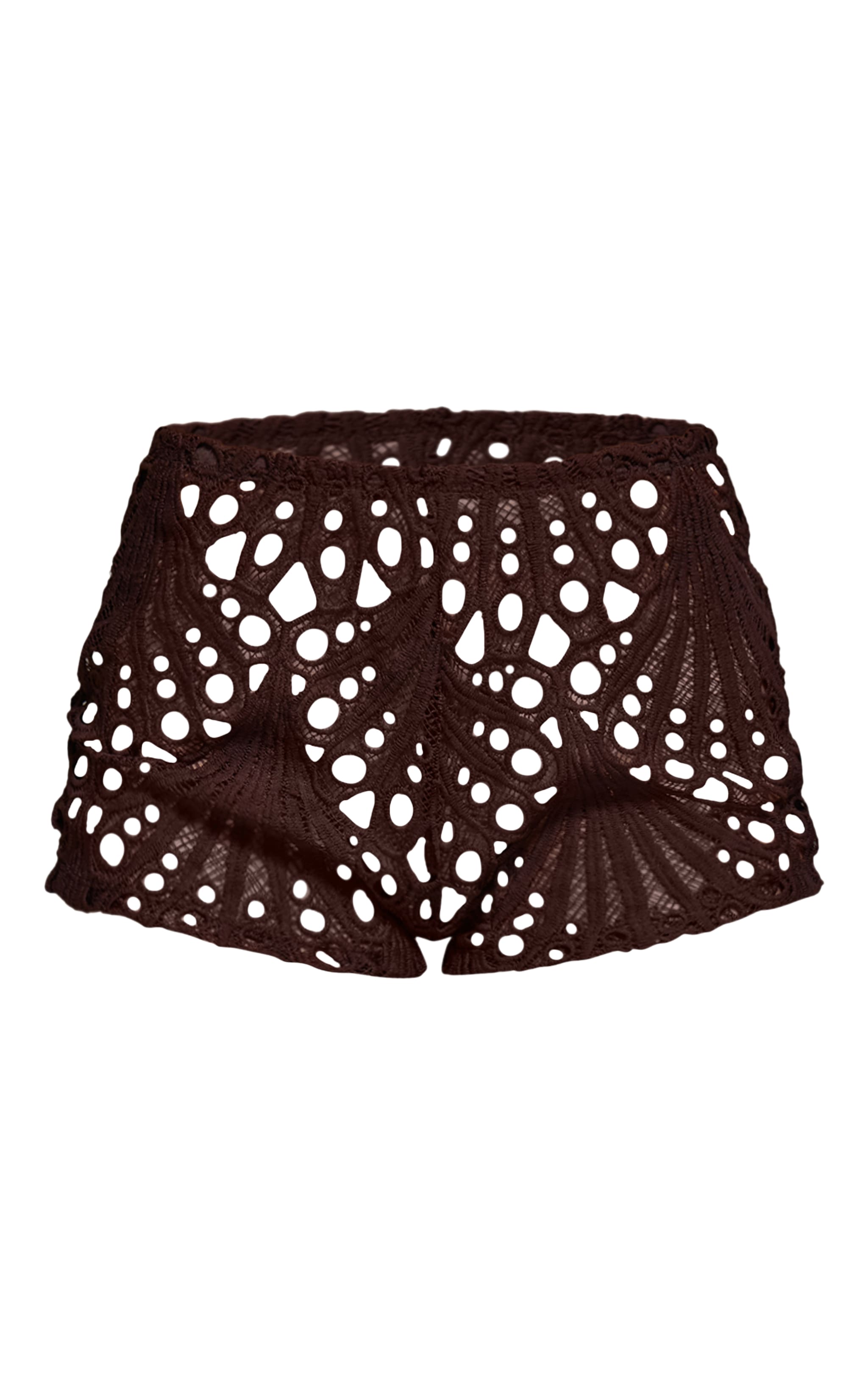 Mini short en dentelle marron foncé fleurie image 6