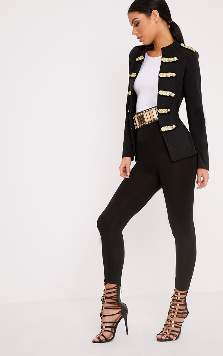 Braeley Black Military Style Blazer Bras PrettyLittleThing USA