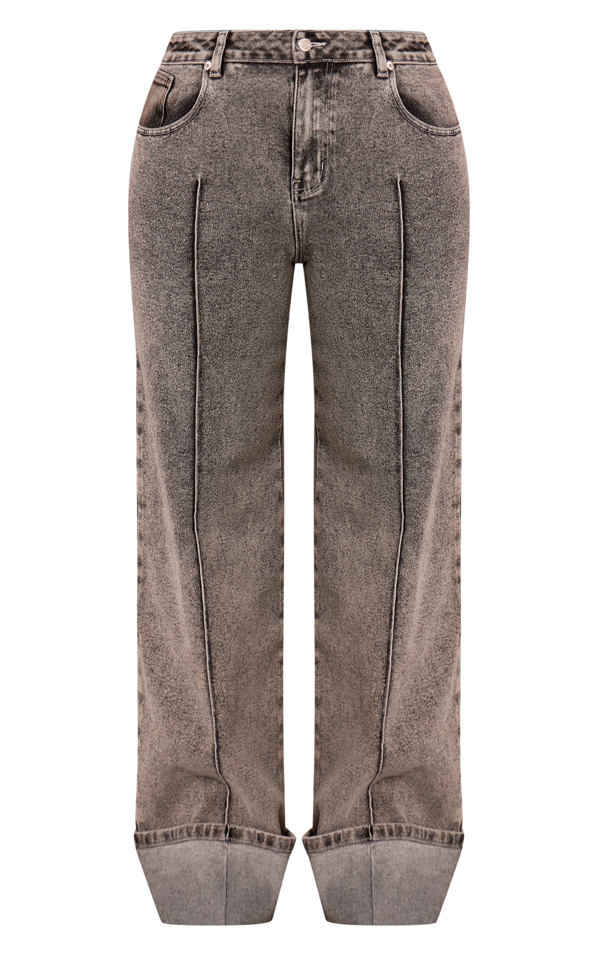 Shape Jean large taille haute en jean stretch gris cendré à pinces et ourlets repliés image 5