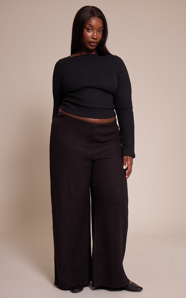 Plus Jogging large doux noir à pinces