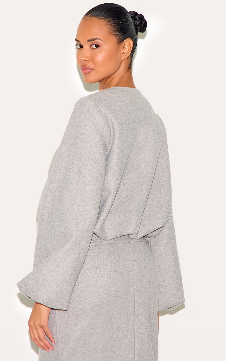 Charcoal Grey Heavy Brushed Bomber Jacket image 3