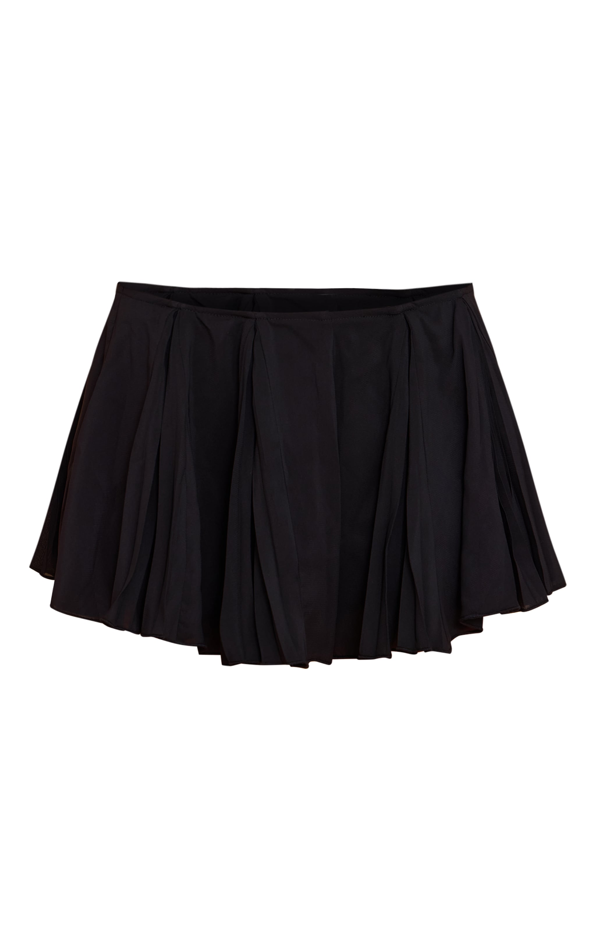 Black Chiffon Floaty Woven Pleated Skort image 6
