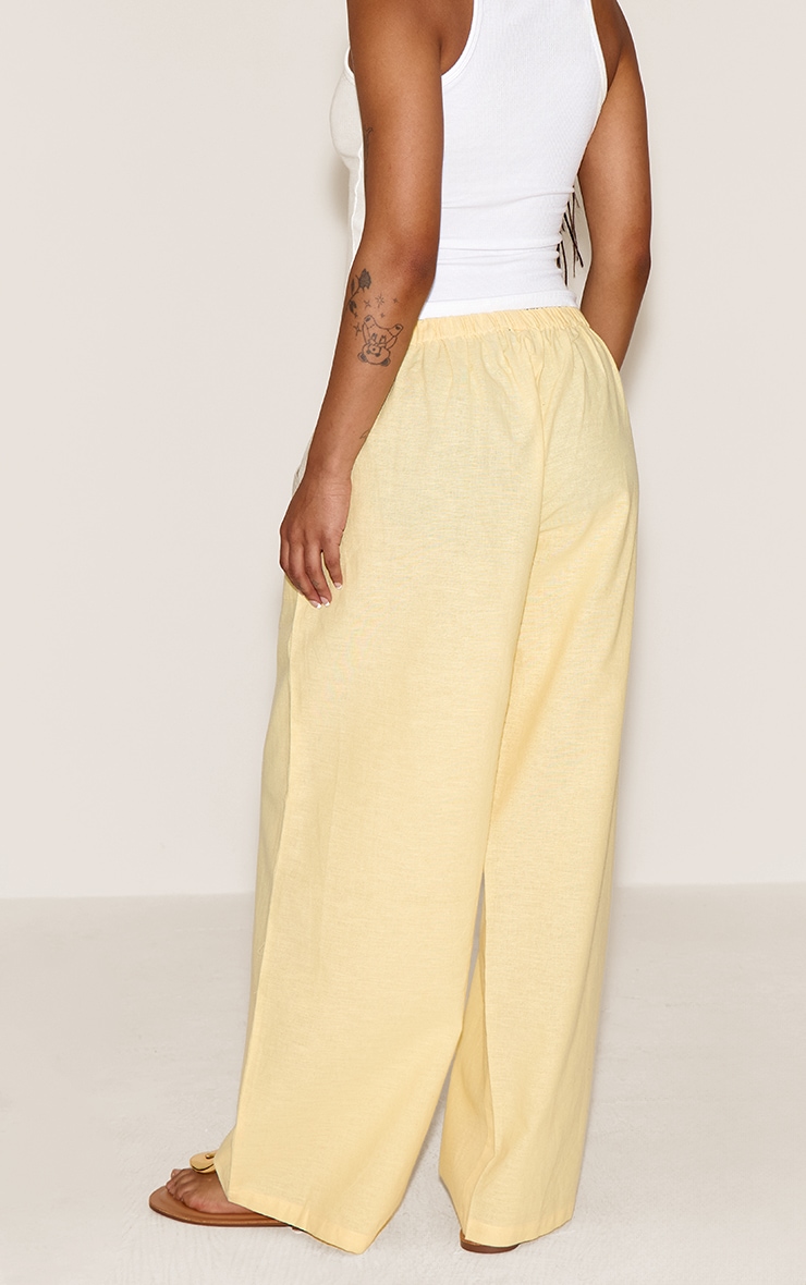 Petite Lemon Linen Drawstring Waist Pants image 3
